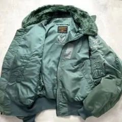 美品 アルファ B-15D フライトジャケット M 50s復刻 セージ USA製