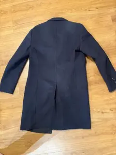 ネイビー チェスターコート ウール混合