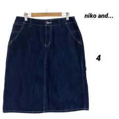 niko and… デニム 台形スカート 4 ブルー ワークポケット 綿100のサムネイル