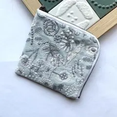 ミナペルホネン　セレブレイト&choucho ハンドメイドL字ポーチ