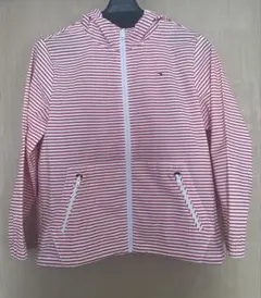 Tommy Hilfiger フード付き防水ジャケット 赤白ストライプ