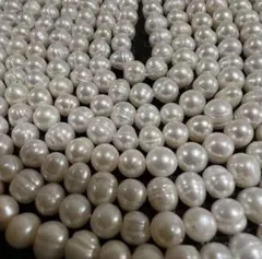 「C5302」淡水パール　淡水本真珠　ホワイト　1連