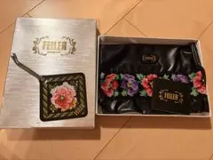 FEILER 페일러 건착 파우치 꽃무늬 자수