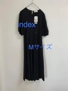 3266 index ドッキングニットワンピ　ブラック　Mサイズ