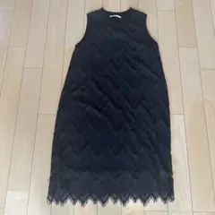 KBF ノースリーブ ひざ丈ワンピース ブラック