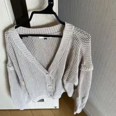 ピンクラテ 美品 メッシュカーディガン L