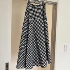 ギンガムチェック フレアロングスカート