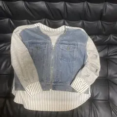 ツィード&デニム ジップジャケット エイミーロウ　 アウター　　未使用　美品