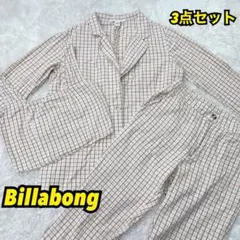✨希少✨Billabong 3点セット セットアップ チェック リネン混