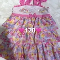 プリキュア♡花柄フリル♡ワンピースタイプ♡女の子♡水着♡120センチ♡