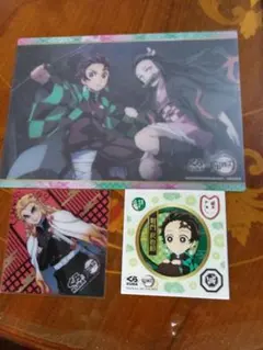 鬼滅の刃下敷き、シール、 ステッカーセット　非売品　新品、未使用