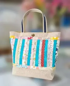 パッチワークバッグ 手提げ☆ちょこっとにとても重宝☆ハンドメイド 新品