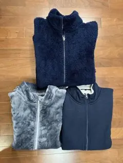 ユニクロ　UNIQLO ネイビー　ジップアップ