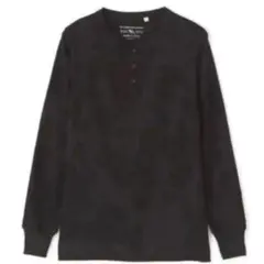 【M】AVIREX 長袖サーマルヘンリーネックTシャツ⑤