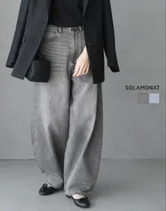 SOLAMONAT／ソラモナ 5Pカーブジーンズ デニム　ブラック【美品】