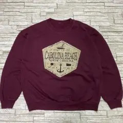 さ*く様 90s ヴィンテージ スウェット カロライナビーチ ワインレッド US