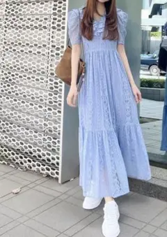 スナイデル　snidel ワンピース　ロングワンピース　水色　春　春服　スカート