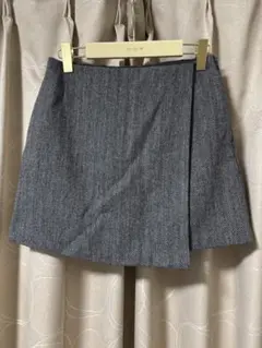 て*♡様 UNIQLO ヘリンボーン グレー スコート Lサイズ