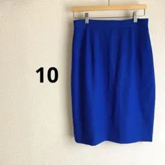 青色 タイトスカート ひざ丈　【10】