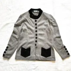 idascrach カシミヤ100%カーディガン ベルベットボタン　ポケット付