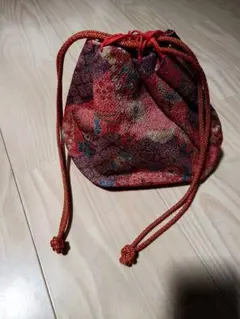 【値下げ】花柄　巾着型　和装用バッグ