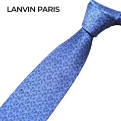 美品☆LANVIN PARIS ランバン ネクタイ 幾何学模様 シルク 光沢
