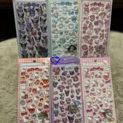 サンリオ　日焼けキティー　うるちゅるポップ 3Dステッカーセット 6シート