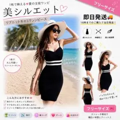 【美品】LATINA ANAPリブニットワンピース美シルエット黒即日発送Fサイズのサムネイル
