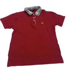 【美品】バーバリーロンドン ノバチェック　ポロシャツ　Lサイズ　トップス　赤