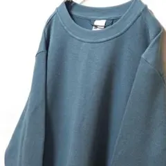 オールインモーション 無地 スウェットトレーナー くすみグリーン緑 L 古着