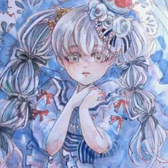 Z*o様 手描きイラスト　オリジナル　創作イラスト　原画　水彩画　アナログ