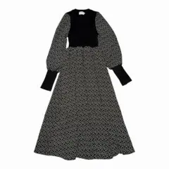 エミプラス　emi+ ワンピース　花柄　ロング　ウェストリボン　舞台　演劇　L