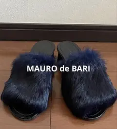 【美品】MAURO de BARI マウロデバリ ファーサンダル ネイビー 36のサムネイル