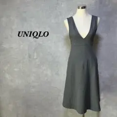 極美品✨ユニクロ ブラッシュドジャージージャンパースカート 灰色 XS 3005