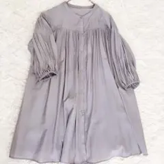 D iscoat グレー バルーンスリーブ シャツ Free 後ティーアード