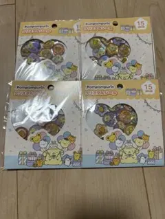 ポムポムプリン クリスタルシール 4枚 おはじきシール