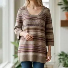 번역 있음 Laura Ashley LAURAASHLEY 니트 S 스트라이프