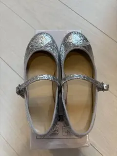 キッズ　女の子　シルバー フォーマルシューズ 22.0cm