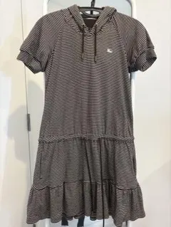 BURBERRY BLUE LABEL ボーダー フード付き ミニワンピース