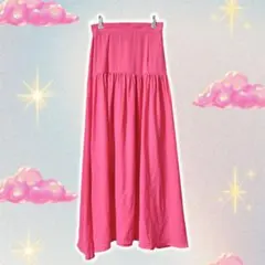 値下げ◎ロキエ ライトピンク シアー素材 アシンメトリー ロングスカート