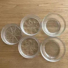 ガラス皿　フルーツ皿　器　レトロ　５枚セット