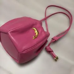 キタムラ　レザー　ショルダーバッグ　ピンク　イルカのサムネイル