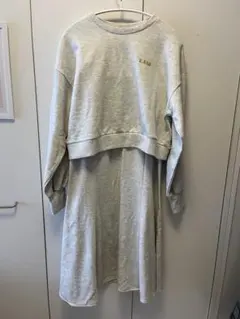 EASE クロップドスウェットセットアップ （ライトグレー）