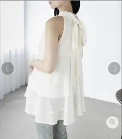 clear ボウタイリボンティアードブラウス