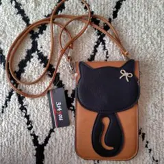 3s4you 猫 ショルダーバッグ ブラウン スマホケース