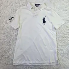 美品 ポロ ラルフローレン 王道 ポロシャツ サイズL ホワイト