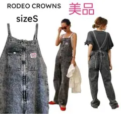 【RODEO CROWNS】バックリボンデニムサロペット2オーバーオールSサイズ