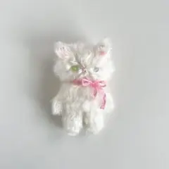 しろ　たいそんのねこ　猫　ぬいぐるみ　ハンドメイド　作家　アートドール　b