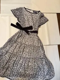 美品✨️エムズグレイシー フレアワンピース 花柄 リボン 40 上品