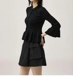 GU リブフリルカーディガン３L ロク